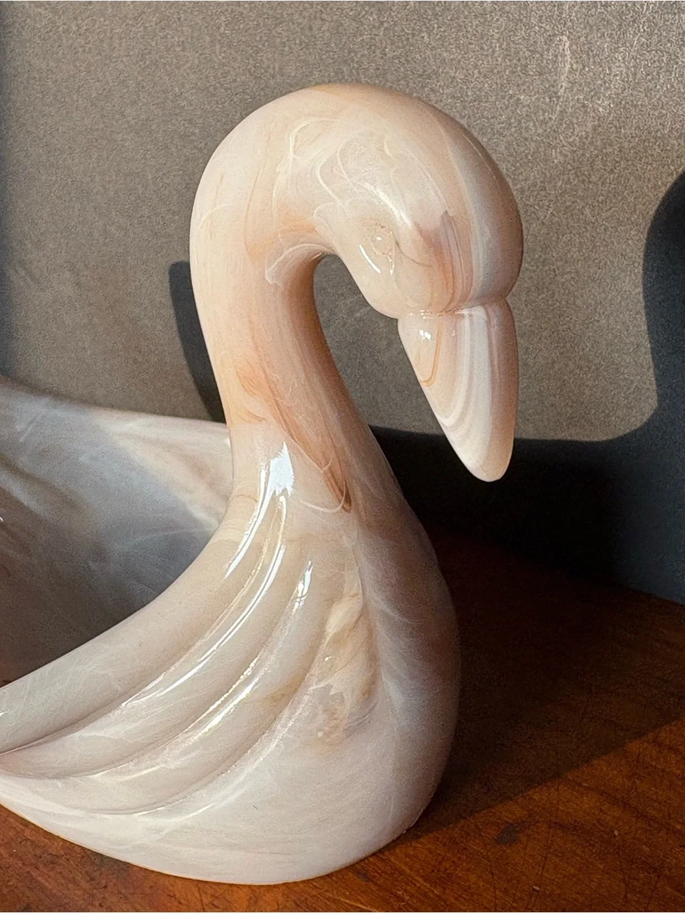 Vintage 80’s or 90’s Faux Marble Swan Soap or Trinket Dish